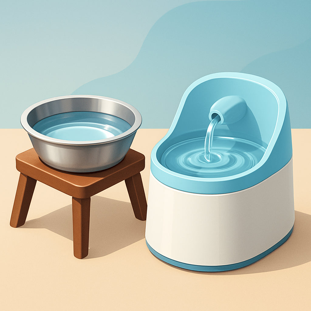 Featured image for Pet Water Fountains vs Raised Pet Bowls
