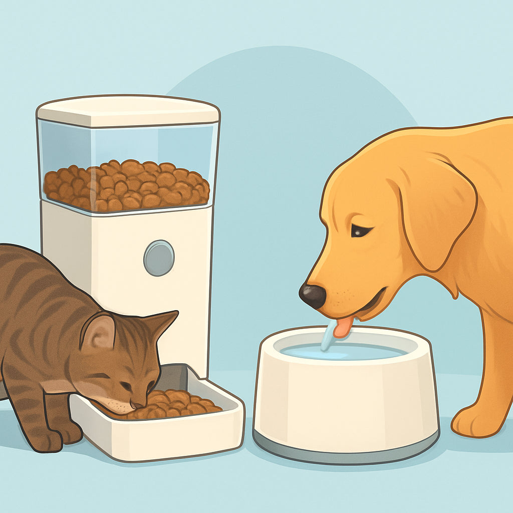 Featured image for Pet Feeders Fountains vs Automatic Pet Feeders