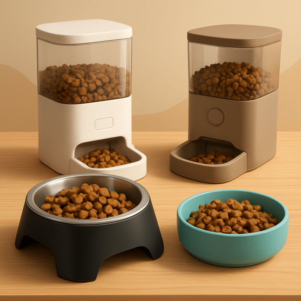 Featured image for Dog Feeder Bowls vs. Pet Food Dispensers
