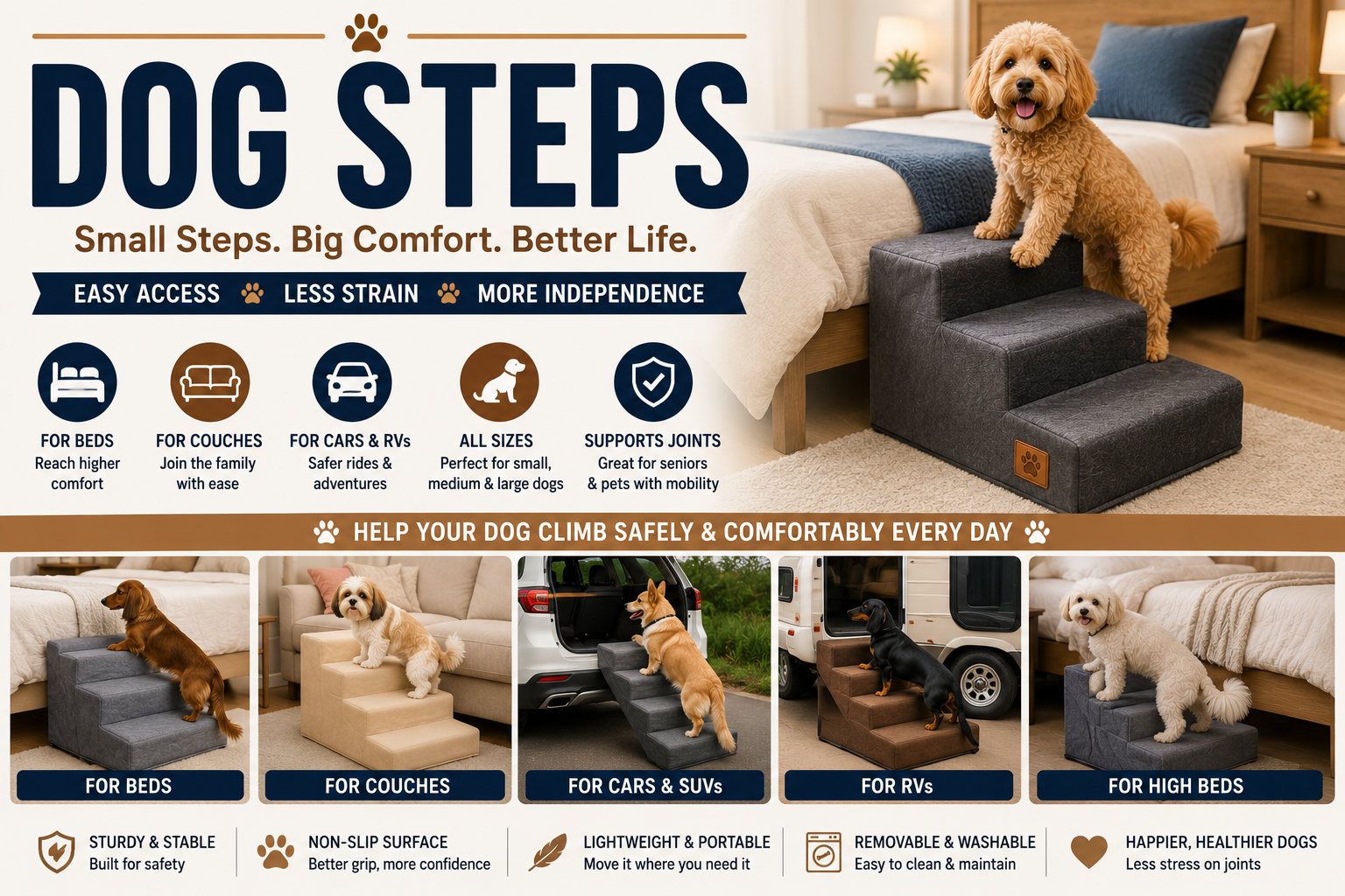 Featured image for Dog Steps Review: Top Picks for Safe and Easy Pet Mobility