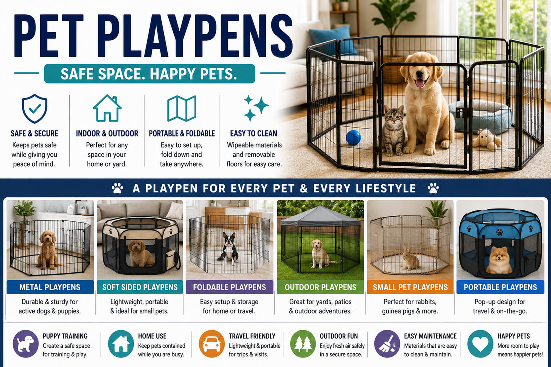 Indoor versus outdoor pet playpen comparison for puppies, dogs, cats and small pets