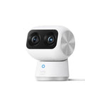 eufy Security 4K Indoor Cam S350, No Subscription, Dual Cameras, 8× Zoom, 360° Coverage, Works as a Pet Camera, Nanny/Senior/Baby Monitor, AI Auto-Tracking, Human/Pet/Cry Detection, 2.4/5 GHz Wi-Fi
