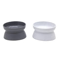 Kitty City Elevated Cat Bowls (Set of 2), Whisker-Friendly Raised Cat Food & Water Dishes, Modern Pedestal Design, Dishwasher Safe, 6.5 oz Each – White & Gray