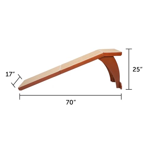 PetSafe CozyUp Wooden Bed Ramp for Cats & Dogs, Furniture-Grade with High-Traction Carpet Surface, Cherry
