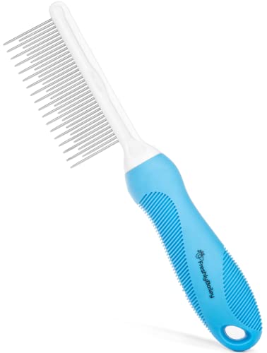 Grooming Comb for Long & Curly Hair in Dogs & Cats - Top Pet Detangler Brush - Removes & Prevents Matted Fur - Perfect for Goldendoodle, Poodle Mixes, and Cat Undercoat