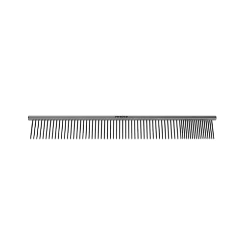 Andis 68545 Stainless Steel Pet Grooming Comb – Dematting Tool for Knots, Mats & Loose Hair Removal, 10-Inch, Professional Grooming Performance