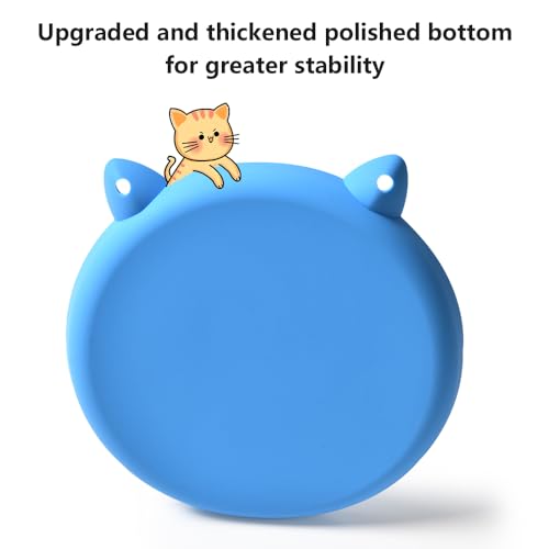 2Pcs Silicone Slow Feeder Cat Bowl,Puzzle Feeder,Interactive Toys,Slow Feeding cat Bowl Suitable for All Dry and Wet Foods,Easy to Clean Silicone Bowls (Green and Blue)