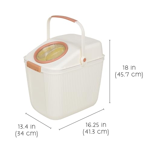 Harry Barker Lightweight Airtight Pet Food Storage Container, Eco-Friendly Recycled Plastic with Easy-Access Lid, Holds up to 25 lb Dry Dog or Cat Food
