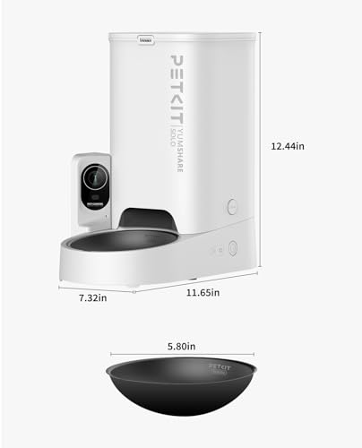 PETKIT Automatic Cat Feeder with Camera, 1080P HD Video with Night Vision, 2.4G WiFi Pet Feeder for Cat & Small Dog, 2-Way Audio & Meal Call Pet Food Dispenser with Desiccant Bag, Motion Capturing