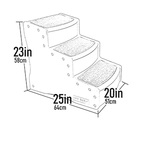 Pet Gear Easy Step III Extra Wide Pet Stairs, 3 Step for Dogs/Cats up to 200 pounds, Removable/Washable Carpet, Easy Assembly (No Tools Required), Fog