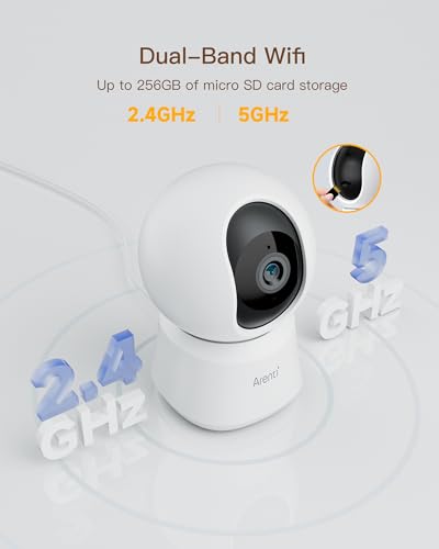 ARENTI 5G Indoor Security Camera, 4MP Pet Camera with Speaker for Dog/Cat, Baby Monitor with Phone App, Dual-Band WiFi, Auto Tracking, Super Night Vision, 2-Way Talk, Cloud & SD Card Storage(P2Q)