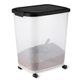 Amazon Basics Pet Food Storage Container with Wheels, BPA-Free, Detachable Scoop, 30lbs Capacity, Reliable Seal