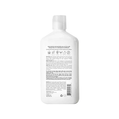 Hempz Petz, Cat Shampoo & Conditioner, Creamy Orange & Red Raspberry 2 in 1 Shampoo & Conditioner 17 oz.