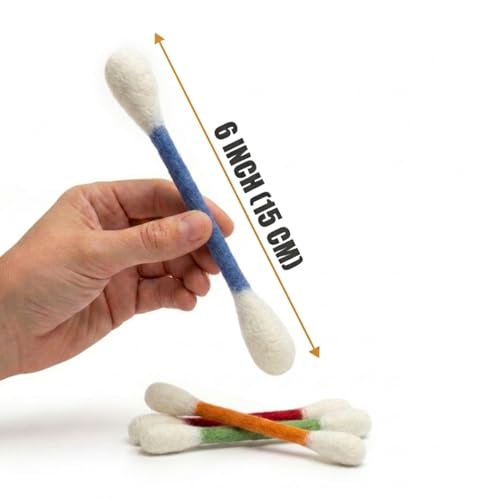 Glaciart One Swabs Cat Toys with Catnip - 6 Pk | Durable for Chew, Cute Cat Toys Interactive Kitty for Boredom, Exercise, & Play | Filled w/Organic Catnip for Anxiety & as Digestive Aid | Gift Idea