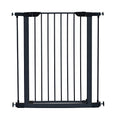 MidWest Homes for Pets 39-Inch High Walk-Thru Pressure Mounted Steel Dog Gate, Expands to 38 Inches Wide, Includes 3-inch Extensions, Textured Graphite