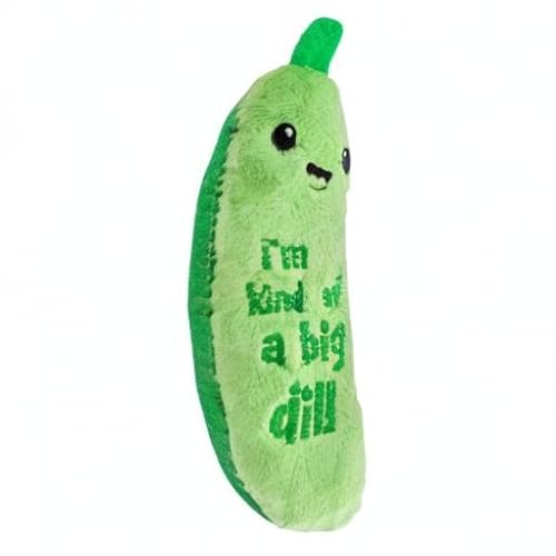 Catstages Crunchy Pickle Kicker Cat Toy – Plush Crinkle Toy with Catnip and Dental Mesh, 6.5"