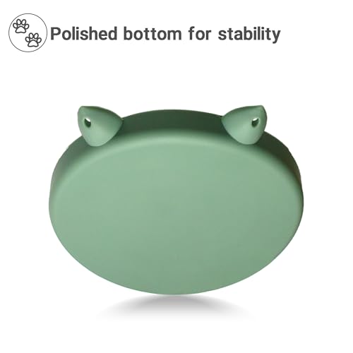 Bifeaw Slow Feeder Cat Bowl, Easy to Clean Silicone Bowl, Ideal for Dry and Wet Food (Green and Blue)