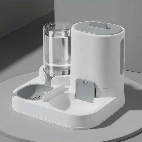 NASTELLA Automatic Cat Feeder and Water Dispenser Set, 2-in-1 Gravity Food Bowl Station for Small Medium Cats Dogs Puppy Kitten Rabbits, Auto Feeding Supplies