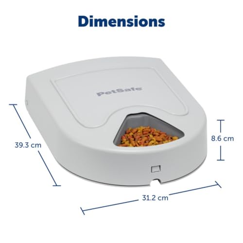 PetSafe Automatic Dog Feeder, 5 Meals, 40 oz Capacity, Plastic, for Dry Food, Multiple Pets