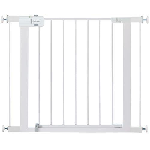 Safety 1st Easy Install Walk Thru Baby Gate for Doorway With Door, Dog Gates, Fits 29"-38", Easy Install 28" Tall, White