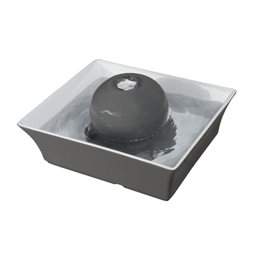 PetSafe Drinkwell Ceramic Pet Water Fountain - Quiet Automatic 70oz Dispenser for Cats & Dogs with Filters - Dishwasher Safe Square Design