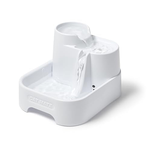 Cat Mate Multi-Level Pet Water Fountain (335) - BPA and BHT Free 3-Stage Filter, for Cats & Small Dogs, Quiet and Hygienic Drinking Fountain, 70 fl. Oz Capacity