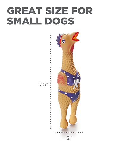 Outward Hound by Charming Pet Squawkers Henrietta Latex Squeaky Rubber Chicken Dog Toy, Funny Interactive Holiday Toy for Dogs, Small Size