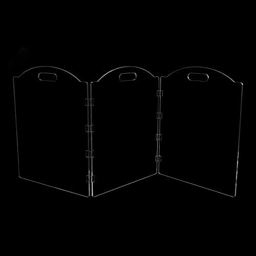 Clear Acrylic Freestanding Dog Gates for The House – Folding 3-Panel Pet Gates for Doorways, Indoor Stairs, and Hallways, Transparent Barrier for Dogs, Puppies, and Cats