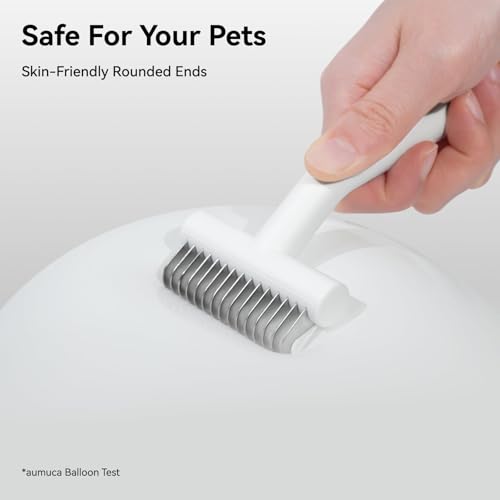 aumuca Undercoat Rake for Dogs & Cats – Deshedder & Grooming Brush – Dog Brush & Cat Brush for Long or Short Hair – Dematting Comb for Matted Fur, Kitten, Puppy, Rabbit, Horse