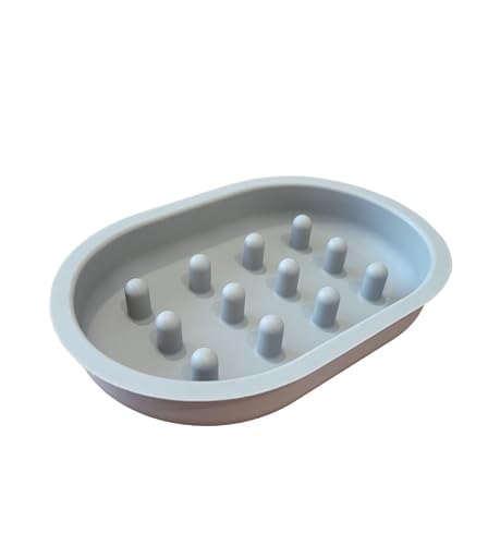 EasyFeastFurryBowls Slow Feeder Bowl - Compatible with Sureflap Surefeed Feeders, BPA & Silicone, Non-Slip, Dishwasher Safe, Promotes Healthy Eating, Cat, Small & Med Breed, Gray