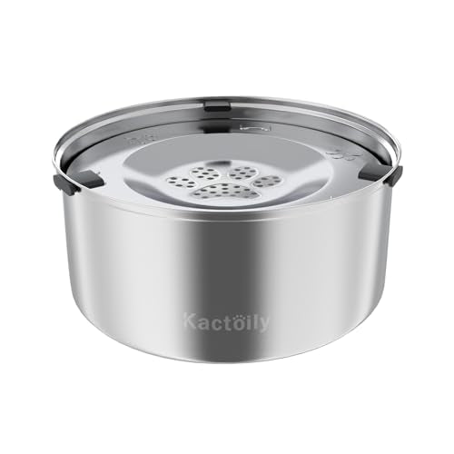 Kactoily 3L/101oz Large Capacity Dog Water Bowl Stainless Steel No Spill Dog Bowls Slow Drinking Dog Water Feeder Dispenser