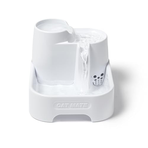 Cat Mate Multi-Level Pet Water Fountain (335) - BPA and BHT Free 3-Stage Filter, for Cats & Small Dogs, Quiet and Hygienic Drinking Fountain, 70 fl. Oz Capacity