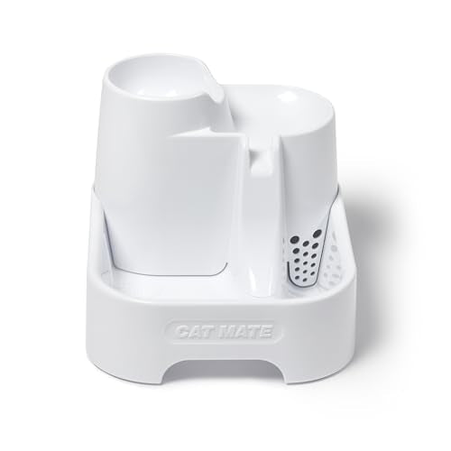 Cat Mate Multi-Level Pet Water Fountain (335) - BPA and BHT Free 3-Stage Filter, for Cats & Small Dogs, Quiet and Hygienic Drinking Fountain, 70 fl. Oz Capacity