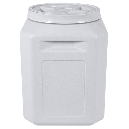 Vittles Vault Traditional Pet Food Storage Container For Dog Kibbles/Bird Seed/Oatmeal/Rice/Flour/Cereal, BPA Free Plastic, Sealed Airtight For Cat Food, Up To 50 lb, Made in USA, With Scoop, Gray