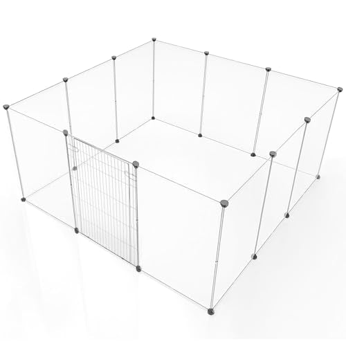 BRIAN & DANY Dog Playpen Portable for Small Animals, Dog Play Pen Indoor, Transparent Pet Playpen for Puppies, Cats, 80" L x 40" W x 28" H