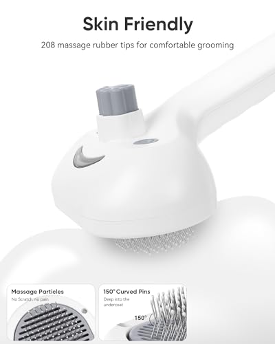 Pet Steam Brush Dog Cat 2026 New Grooming Comb for Shedding, Floating Hair, Smooth & Detangling, Gentle Cool Mist Softens Hair Reduces Static Helps Pets Who Dislike Bathing,Includes Waterless Shampoo