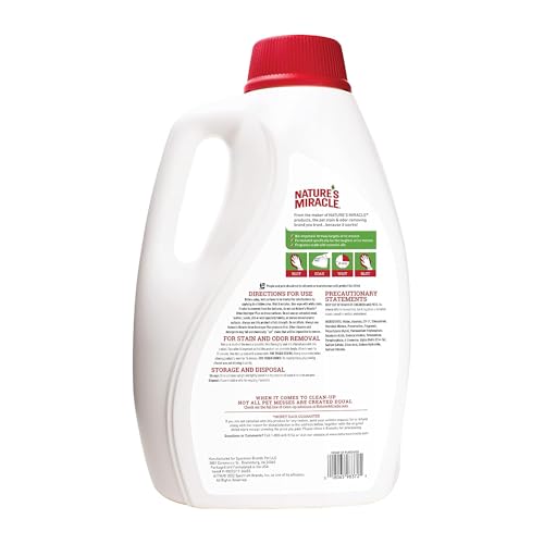 Nature’s Miracle Urine Destroyer Plus for Cats, Enzymatic Formula Tough on Strong Cat Urine And The Yellow Sticky Residue, 1 Gal