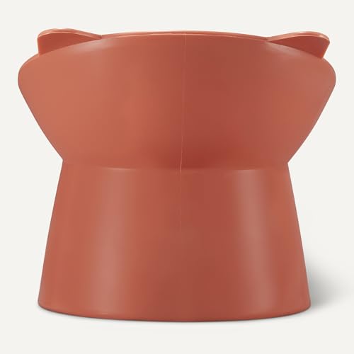 Amazon Basics Raised Cat Feeding Bowls, Cat Ear Shape, Tilted Design, Whisker-Stress Free, 5.2 x 5.2 x 4.5 in, Orange and Blue, 2-Pack