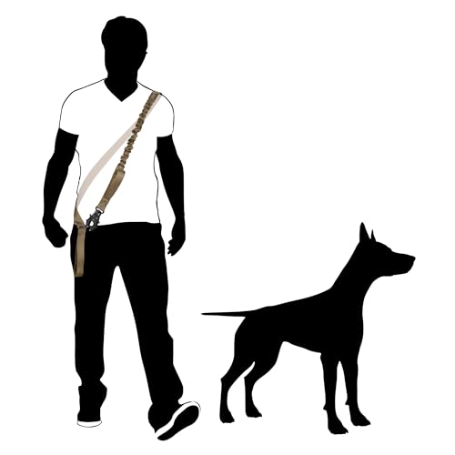 ICEFANG Tactical Dog Leash,K9 Training Walking Bungee Lead with 2 Control Handle,Heavy Duty Quick Release Metal Clasp,Hands Free D-Ring for Medium Large Dogs (4ft,Reflective Black)