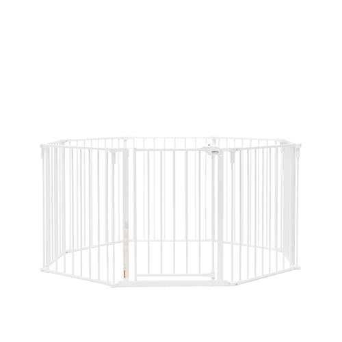Regalo Safety 192" Super Wide Baby Gate & Play Yard, 2-in-1 Convertible Extra Wide Safety Barrier, Hardware Mounted for Toddlers & Pets, Tested & Safe for 30 Years, American Designed & Owned, White