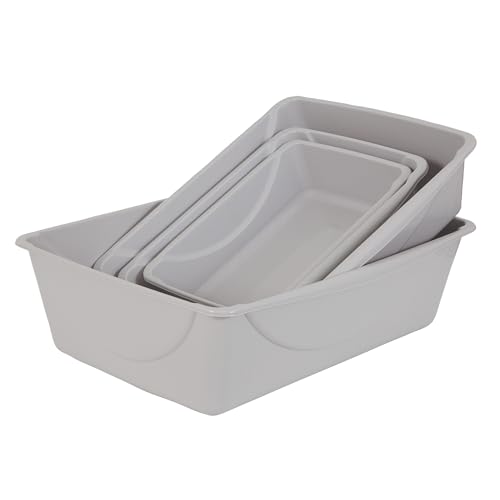 Petmate Open Cat Litter Box, Blue Mesa/Mouse Grey,M (Pack of 1), Made in USA