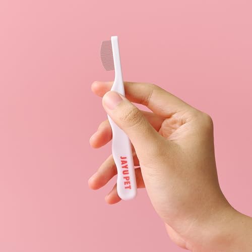 JAYU PET Facial Grooming Comb - Dog Eye Combs, Stress-free Eye Gunk Remover for Dogs & Cats, Pet Facial Brush, Cat Grooming Kit, Stainless Steel Deshedding Comb (1ea)