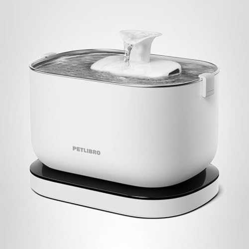 PETLIBRO Cat Water Fountain, Cordless Pet Water Fountain Battery Operated, 2.5L/84oz Dockstream Water Fountains for Cats Indoor, Cat Fountain with Stainless Steel Tray, Easy to Clean BPA-Free