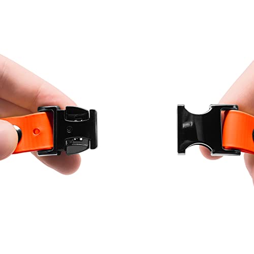 Educator 3/4-Inch Quick Snap Biothane Bungee Dog Training Collar Strap – Fits ET-300, ET-400, ME-300, EZ-900, PE-900 & PG-300 Receivers Only – 5"–22.5" Neck Sizes, Orange