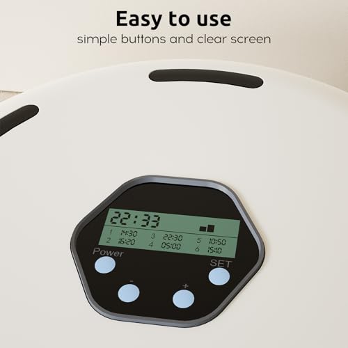 Automatic Wet Food Cat Feeder, Auto Refrigerated Wet Foods Feeder for Cats Dogs 6 Meal Timed Fresh Foods Dispenser with 2 Ice Packs, Fresh Food Bowl for Cats & Small Dogs Puppy Kitty, White
