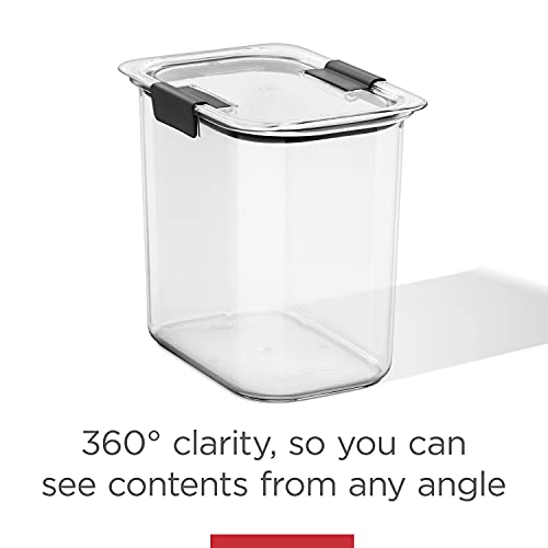 Rubbermaid Brilliance 16-Cup Airtight Food Storage Container with Lid Clear/Grey - optimal for pantry organization flour sugar and food storage