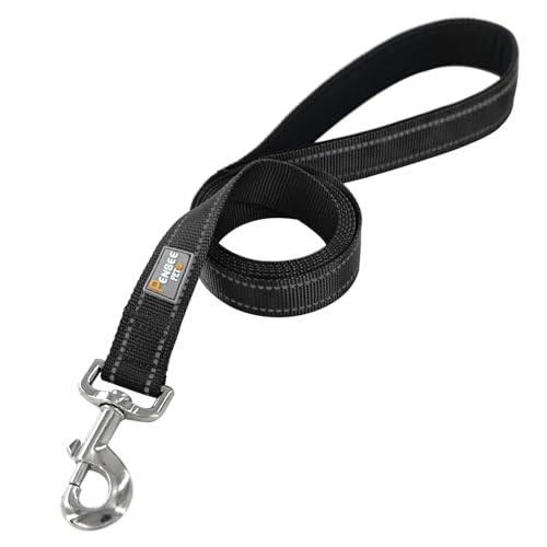 PenSeepet Dog Leash 6 FT Padded Handle Nylon Reflective Dogs Leashes for Medium Dogs Black