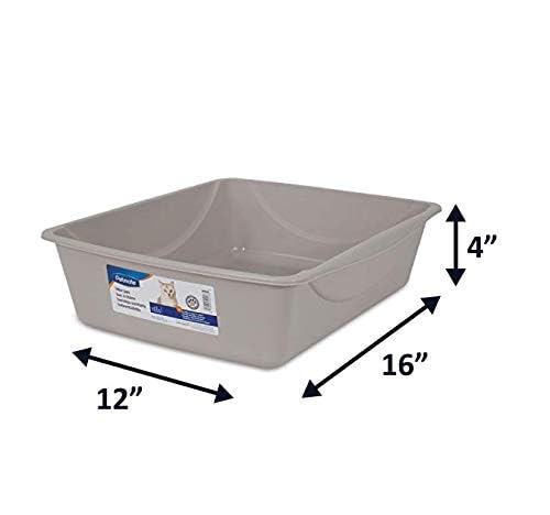 Petmate Open Cat Litter Box, Blue Mesa/Mouse Grey,M (Pack of 1), Made in USA