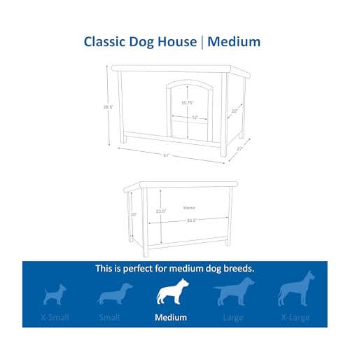 TRIXIE Pet Products Dog Club House, Large,Glazed Pine,40.75x26.75x28.25 Inch (Pack of 1),39552