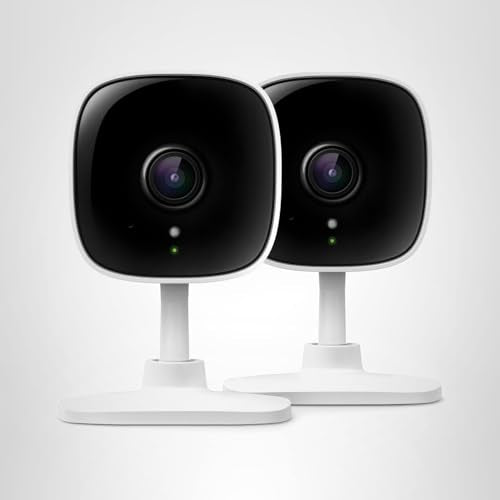 Tapo 2K Indoor Wired Security Camera - Works as a Baby Monitor & Pet Camera, Person/Motion/Baby Cry Detection, 2-Way Audio, Siren, Subscription-Free Local Storage or Optional Cloud, C110P2 (2-Pack)